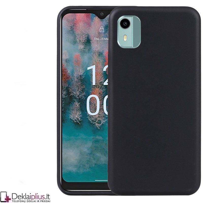 Silikoninis ploniausias dėklas - juodas (Nokia C12) Silikoninis ploniausias dėklas - juodas (Nokia C12)